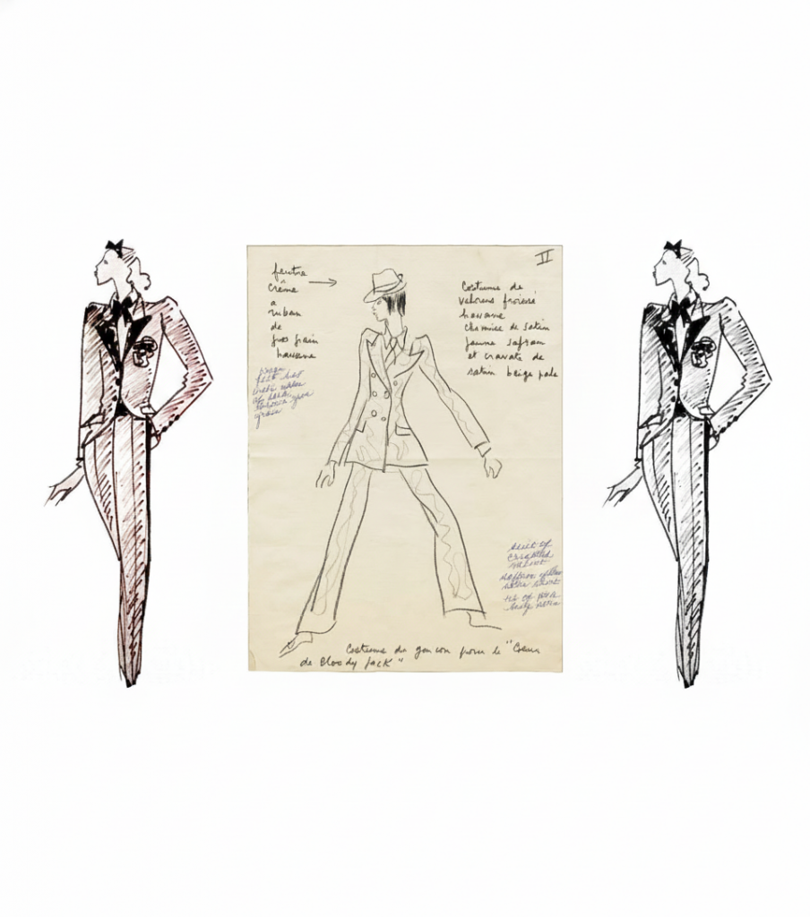 bozzetti tailleur maschili per donne